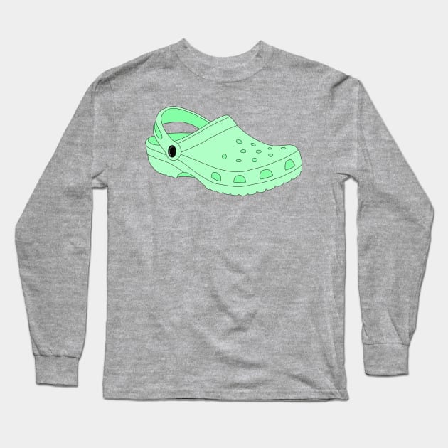 Green Crocs Shoe Long Sleeve T-Shirt by Gold Star Creative